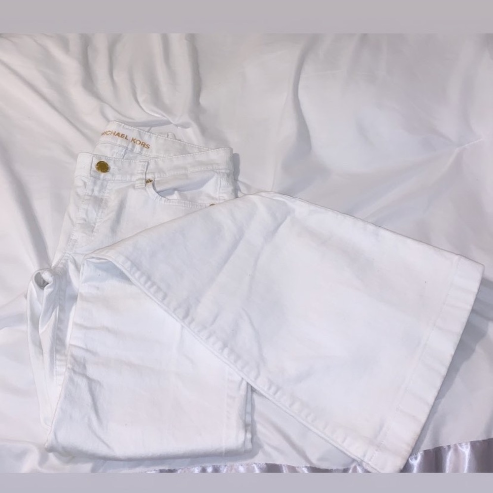 Michael Kors White Denim Flare Jeans